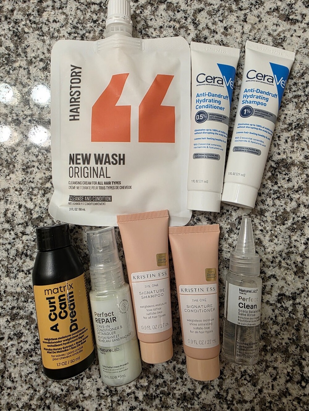 Hair/scalp Bundle Minis Kristin Ess Matrix Cerave NatureLab Hairstory